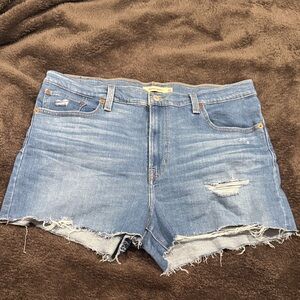 Levi's High Rise Distressed Jean Shorts